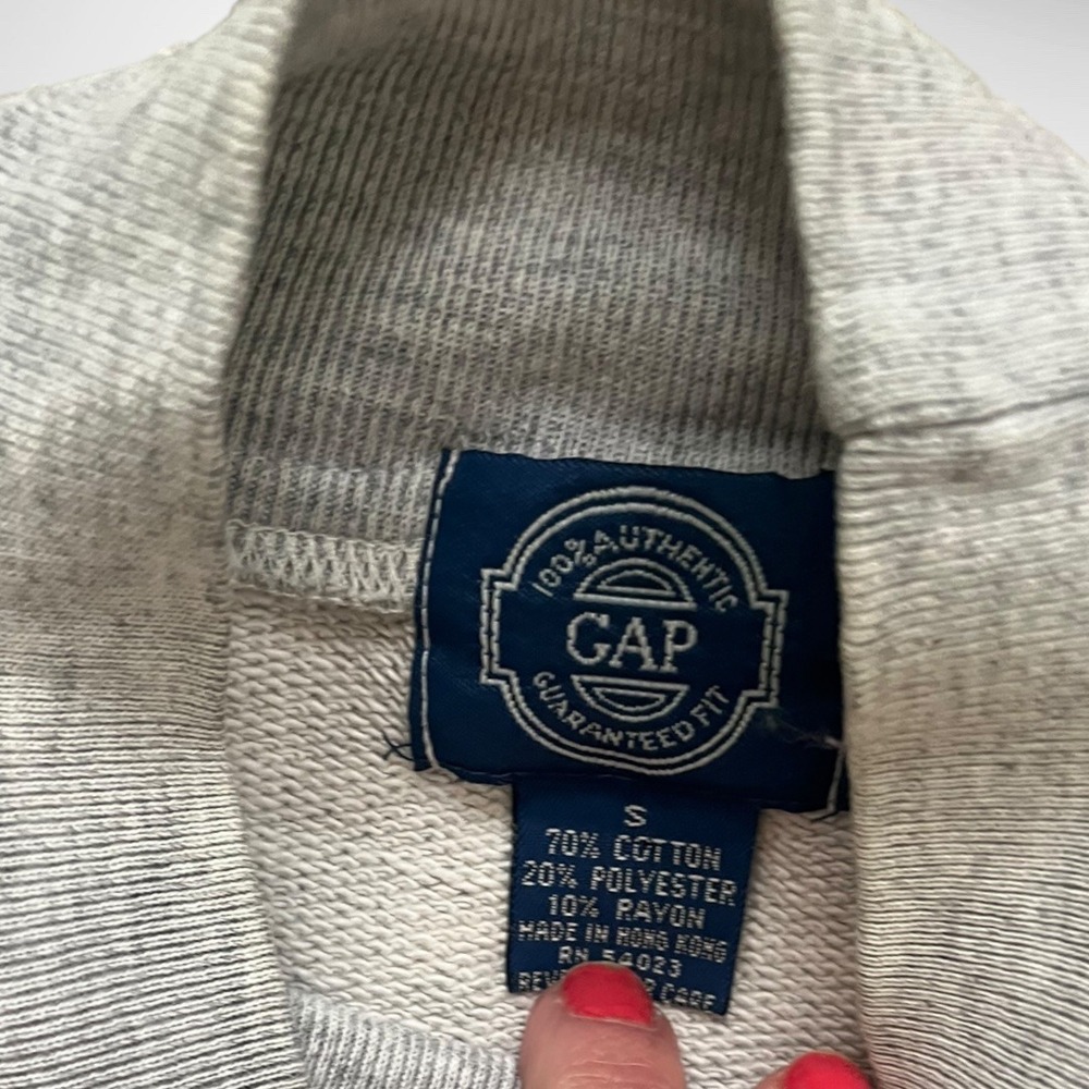 GAP Women's Vintage Gray Mockneck Long Sleeve Sweatshirt Small | EUC - Picture 3 of 4